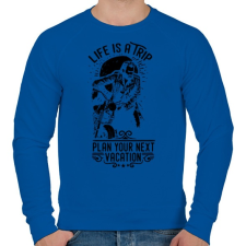 PRINTFASHION Az élet egy utazás - Férfi pulóver - Királykék férfi pulóver, kardigán