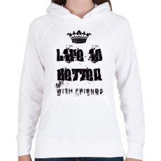 PRINTFASHION az élet jobb barátokkal - Női kapucnis pulóver - Fehér