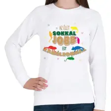 PRINTFASHION Az élet jobb - Kaméleon - Női pulóver - Fehér női pulóver, kardigán
