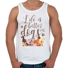 PRINTFASHION Az élet jobb kutyákkal - Férfi atléta - Fehér