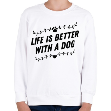 PRINTFASHION Az élet kutyával jobb - Gyerek pulóver - Fehér gyerek pulóver, kardigán
