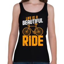 PRINTFASHION Az élet olyan mint a biciklizés - Női atléta - Fekete női trikó