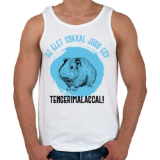 PRINTFASHION Az élet sokkal jobb egy tengerimalaccal - Férfi atléta - Fehér
