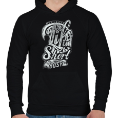 PRINTFASHION Az élet túl rövid - Férfi kapucnis pulóver - Fekete