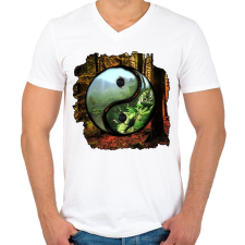 PRINTFASHION Az élet valójában! - Férfi V-nyakú póló - Fehér férfi póló