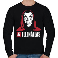 PRINTFASHION Az ellenállás - A nagy pénzrablás - La Casa de Papel - Money Heist - Férfi pulóver - Fekete