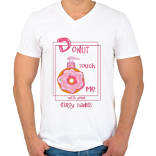 PRINTFASHION Az ellenállhatatlan fánk - Férfi V-nyakú póló - Fehér férfi póló