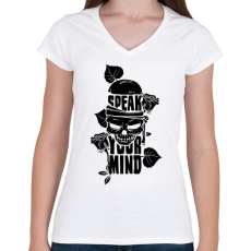 PRINTFASHION Az elméd - Női V-nyakú póló - Fehér
