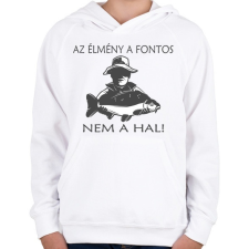 PRINTFASHION Az élménya fontos! - Gyerek kapucnis pulóver - Fehér gyerek pulóver, kardigán