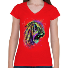 PRINTFASHION Az elpusztíthatatlan - Női V-nyakú póló - Piros női póló