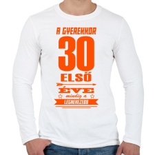 PRINTFASHION Az első 30 év! - Férfi hosszú ujjú póló - Fehér férfi póló
