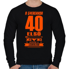 PRINTFASHION Az első 40 év! - Férfi pulóver - Fekete férfi pulóver, kardigán