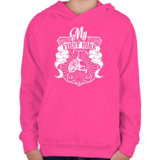 PRINTFASHION Az első biciklim  - Gyerek kapucnis pulóver - Fukszia