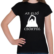 PRINTFASHION AZ ELSŐ CSÓKTÓL - Női póló - Fekete női póló