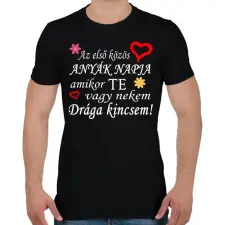 PRINTFASHION Az első közös anyák nappja! - Férfi póló - Fekete férfi póló