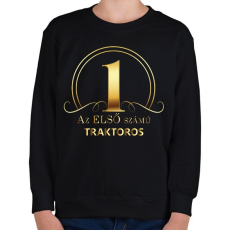 PRINTFASHION Az első számú traktoros - Arany - Gyerek pulóver - Fekete