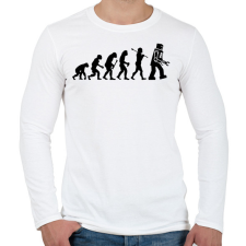 PRINTFASHION Az ember evolúciója - fekete - Férfi hosszú ujjú póló - Fehér férfi póló