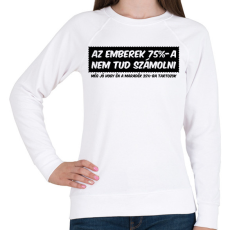 PRINTFASHION Az emberek 75%-a - Női pulóver - Fehér