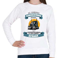 PRINTFASHION Az emberek kamionsofőrnek hívnak - Női pulóver - Fehér