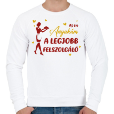 PRINTFASHION Az én anyukám - Felszolgáló - Férfi pulóver - Fehér