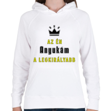 PRINTFASHION Az én anyukám - Női kapucnis pulóver - Fehér női pulóver, kardigán