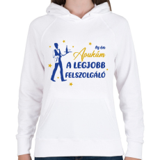 PRINTFASHION Az én apukám - Felszolgáló - Női kapucnis pulóver - Fehér