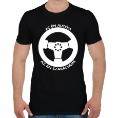 PRINTFASHION Az én autóm az én szabályaim - Férfi póló - Fekete