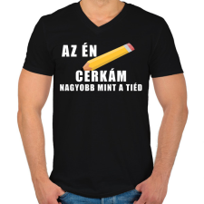 PRINTFASHION Az én cerkám - Férfi V-nyakú póló - Fekete férfi póló