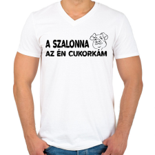 PRINTFASHION Az én cukorkám - Férfi V-nyakú póló - Fehér férfi póló