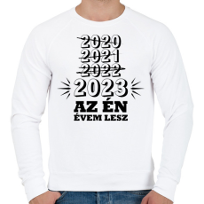 PRINTFASHION Az én évem lesz - Férfi pulóver - Fehér
