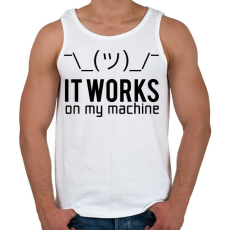 PRINTFASHION Az én gépemen működik - Férfi atléta - Fehér