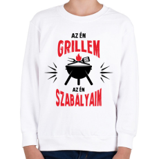 PRINTFASHION Az én grillem - Gyerek pulóver - Fehér