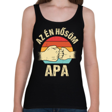 PRINTFASHION Az én hősöm apa - Női atléta - Fekete