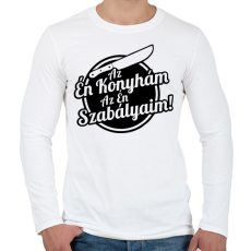 PRINTFASHION Az én konyhám az én szabályaim! - Férfi hosszú ujjú póló - Fehér