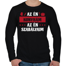 PRINTFASHION AZ én konyhám - Férfi hosszú ujjú póló - Fekete