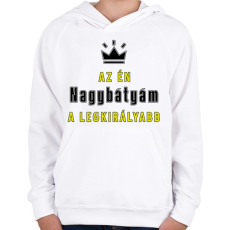 PRINTFASHION Az én nagybátyám - Gyerek kapucnis pulóver - Fehér