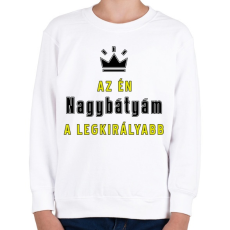 PRINTFASHION Az én nagybátyám - Gyerek pulóver - Fehér
