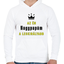 PRINTFASHION Az én nagypapám - Férfi kapucnis pulóver - Fehér férfi pulóver, kardigán