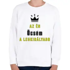 PRINTFASHION Az én öcsém - Gyerek pulóver - Fehér gyerek pulóver, kardigán