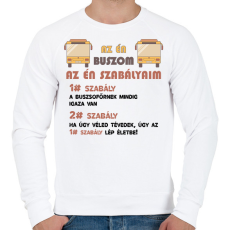 PRINTFASHION Az én szabályaim - Férfi pulóver - Fehér