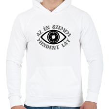 PRINTFASHION Az én szemem mindent lát - Fotós - Férfi kapucnis pulóver - Fehér férfi pulóver, kardigán