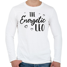 PRINTFASHION Az energikus oroszlán - Férfi hosszú ujjú póló - Fehér