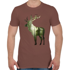 PRINTFASHION Az erdők királya - Férfi póló - Mogyoróbarna férfi póló