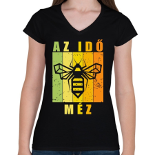 PRINTFASHION az ido mez - Női V-nyakú póló - Fekete női póló
