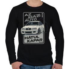 PRINTFASHION Az igazi autó hátul kapar - Férfi hosszú ujjú póló - Fekete