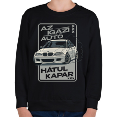PRINTFASHION Az igazi autó hátul kapar - Gyerek pulóver - Fekete