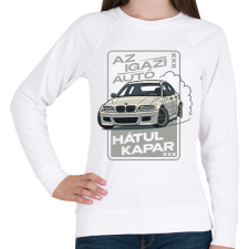 PRINTFASHION Az igazi autó hátul kapar - Női pulóver - Fehér női pulóver, kardigán