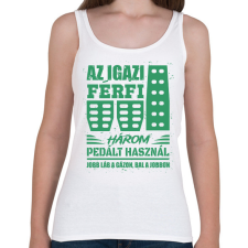 PRINTFASHION Az igazi férfi három pedált használ - Női atléta - Fehér női trikó