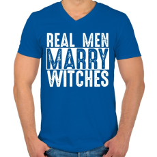 PRINTFASHION Az igazi férfiak.. - Férfi V-nyakú póló - Királykék