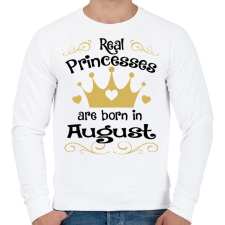 PRINTFASHION Az igazi hercegnők augusztusban születnek - Férfi pulóver - Fehér férfi pulóver, kardigán